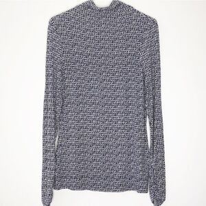 Lilly Pulitzer Mockneck "It's A Lilly" Printed Navy & White Long Sleeve Top